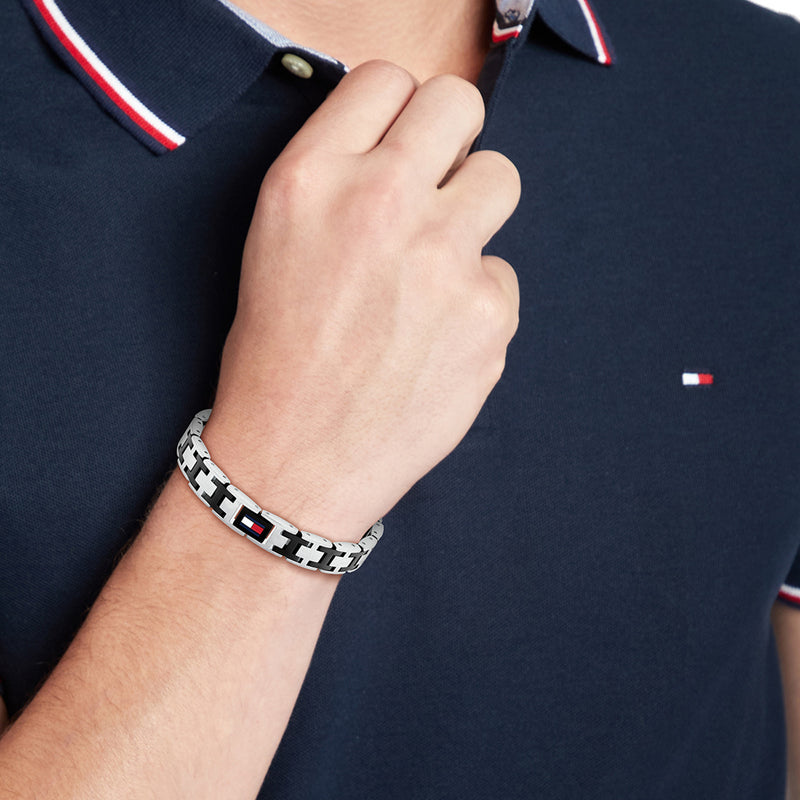 Tommy Hilfiger Edelstahl Silberfarbenes Herren Gliederarmband TJ2790684-zoom-