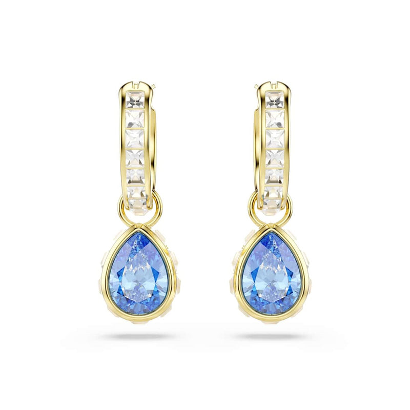 Swarovski Chroma Ohrringe in Goldoptik mit blauen Kristallen 5757815-zoom-