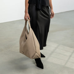 Isabel Bernard Honoré Grace taupe calfskin leather shoulder bag IB25093-078
