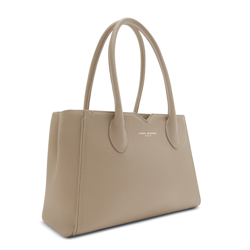 Isabel Bernard Honoré Cloe Midi Taupe Kalbsleder Handtaschen IB25082-078-zoom-