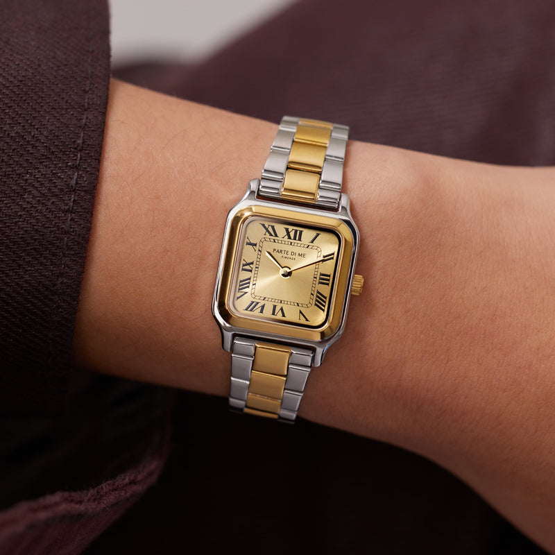 Parte di Me Orologio rectangular ladies watch silver and gold coloured PDM09038-zoom-