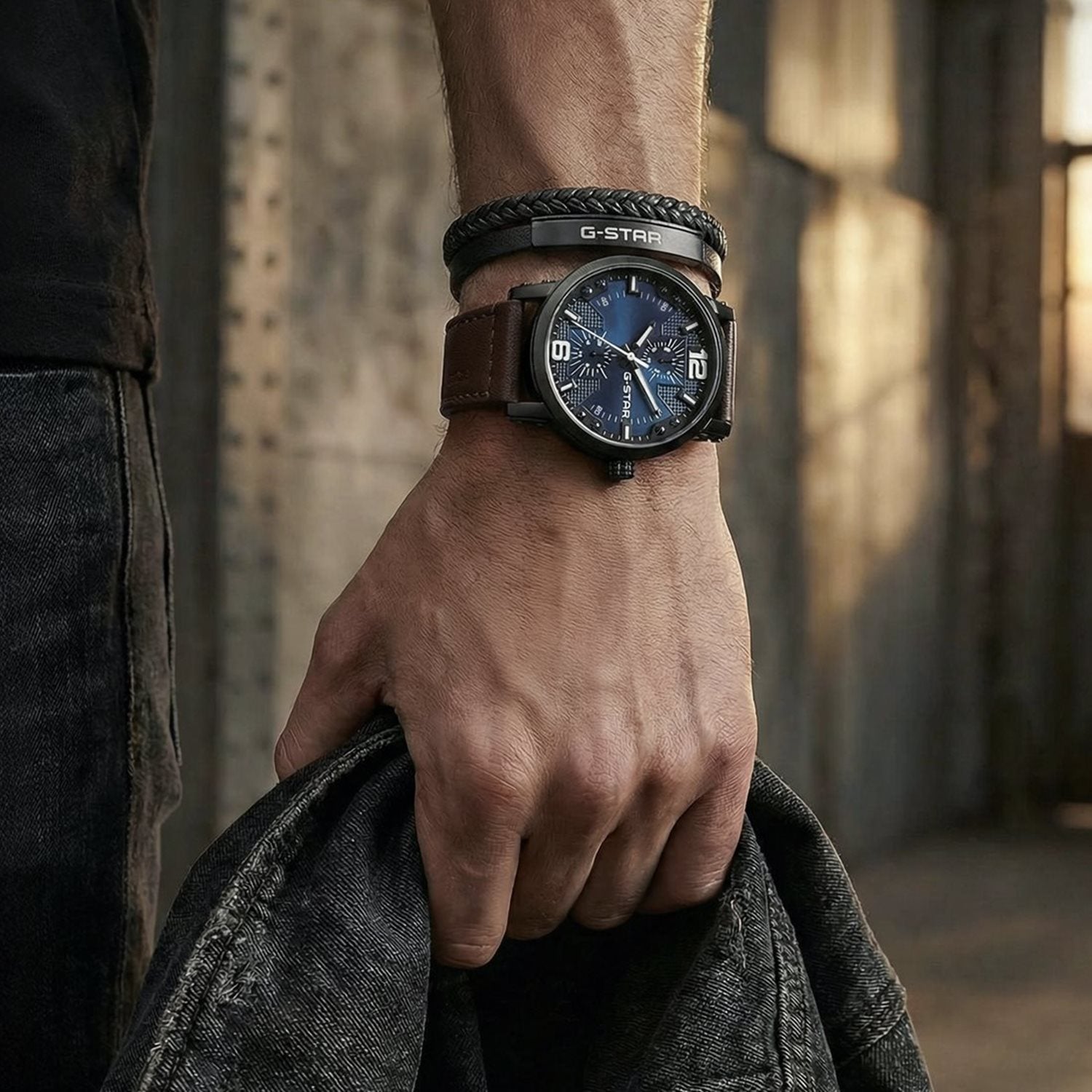 G-STAR Rovic Black with Blue Dial Men's Watch GSW.509.04