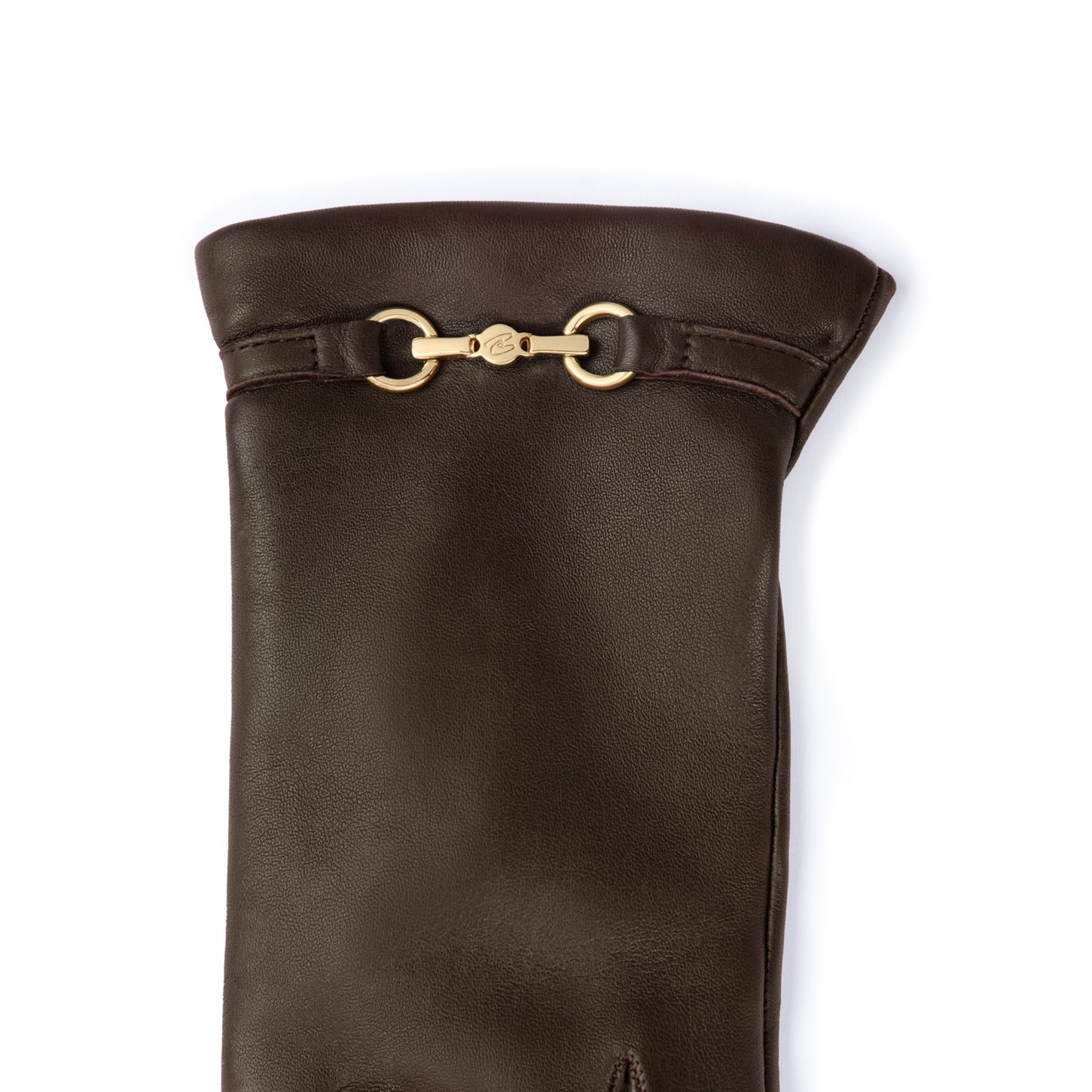 Isabel Bernard Honoré Marcelia dark brown goatskin leather gloves IB67001-331-6.5