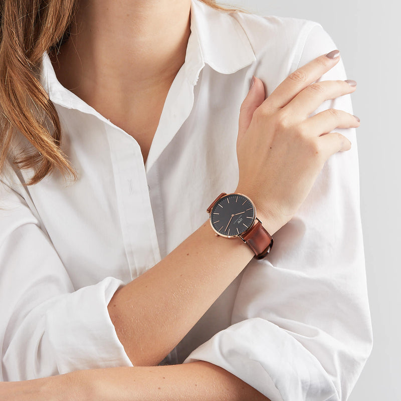 Daniel Wellington Classic Black St. Mawes damen Uhr Braun DW00100124-zoom-