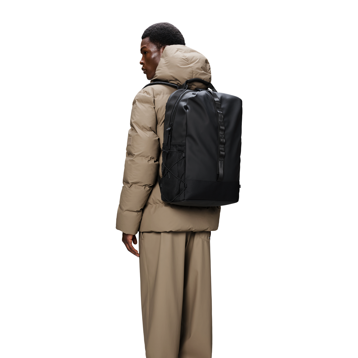 Rains Trail Black Clip Front Backpack R12790-01