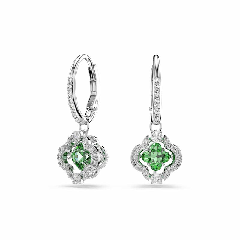 Swarovski Una Sparkling DC Ohrhänger in Silberoptik mit grünem Kristall 5758001-zoom-