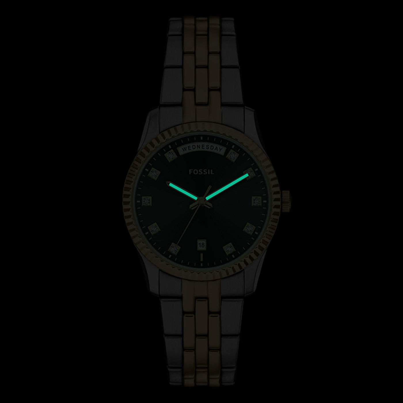 Fossil Scarlette Round Black Dial Watch ES5458