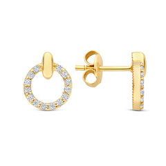 Beloro Jewels Monte Napoleone Irene 9 karat gold ear studs with zirconia stones BO360124