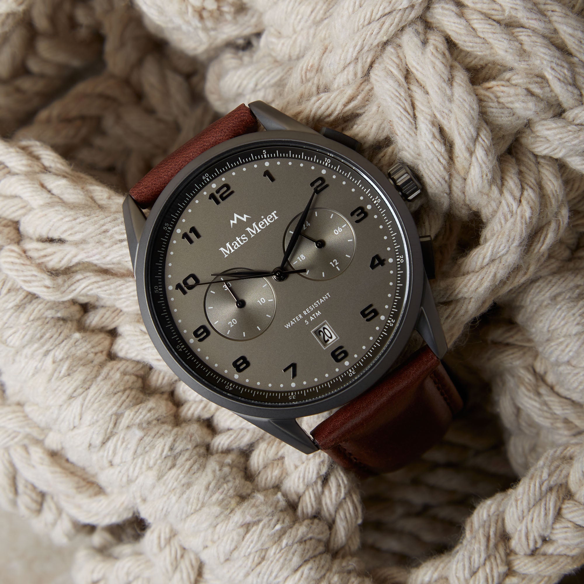 Mats Meier Mont Vélan Chrono Grijs/Brown Watch MM10005