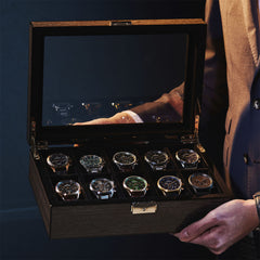 Mats Meier Mont Fort bruine horlogebox voor 10 horloges