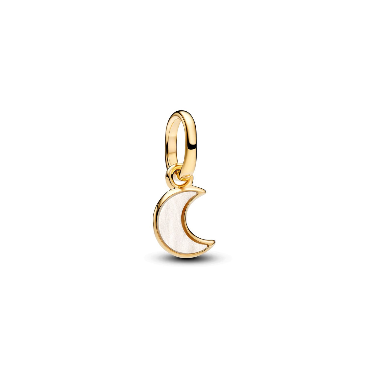 Pandora ME Gold Plated Bioresin Man-made Mother of Pearl White White Crescent Moon Mini Dangle Charm 764614C01