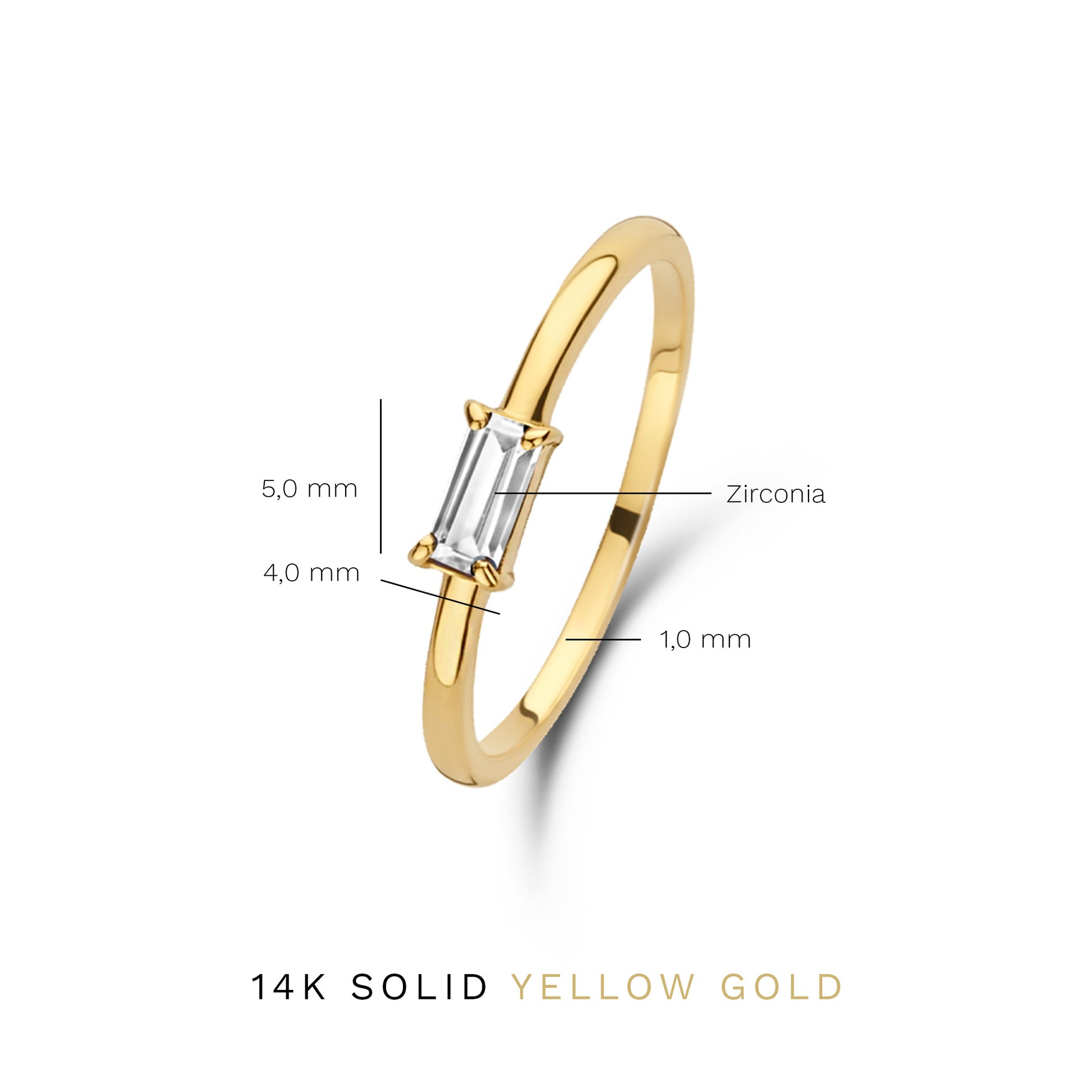 Isabel Bernard Baguette Mirrell 14 karaat gouden ring IB330020-50
