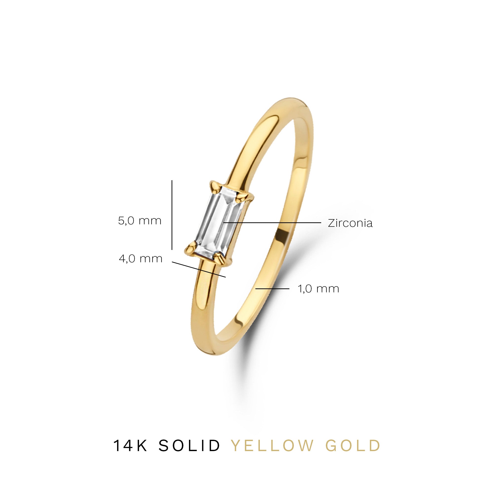 Isabel Bernard Baguette Mirrell 14 karaat gouden ring IB330020-50