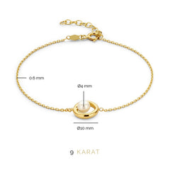 Beloro Jewels Regalo d'Amore 9 karat gold necklace and bracelet gift set with pearl BO90018