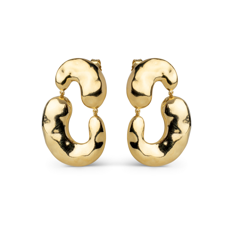 ENAMEL Copenhagen Recycled 925 Sterling Silver Gold Plated Earrings E445G-zoom-