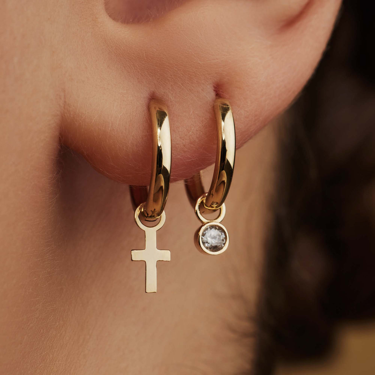 Isabel Bernard Monceau Solange 14 Carat Golden Hoop Earrings IB360154