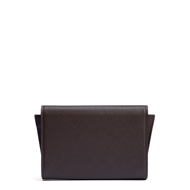 Isabel Bernard Honoré Lina Dunkelbraune Clutch Mit Abnehmbarer Schulterkette IB21135-031-zoom-
