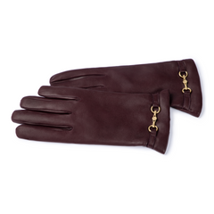 Isabel Bernard Honoré Marcelia Bordeaux Red goatskin leather gloves IB67001-352-6.5