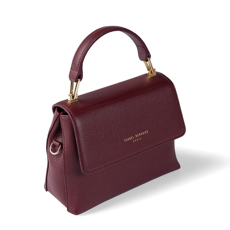 Isabel Bernard Femme Forte Heline Bordeaux Kalbsleder Handtasche IB21121-zoom-