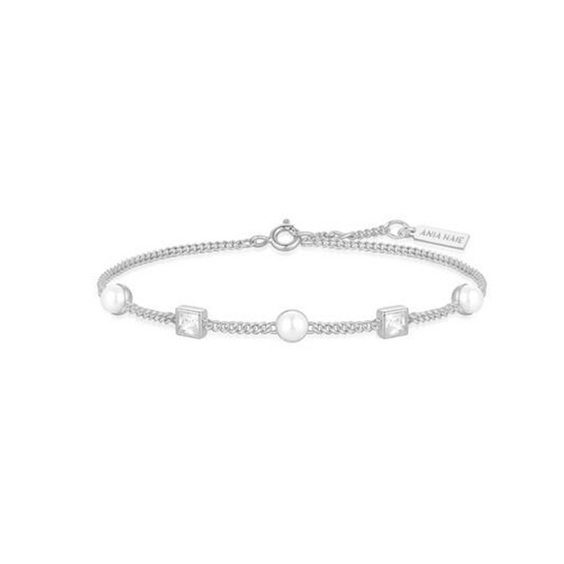 Ania Haie Reimaginer 925 Sterling Silver Pearl Station Bracelet AH-B069-02H-zoom-