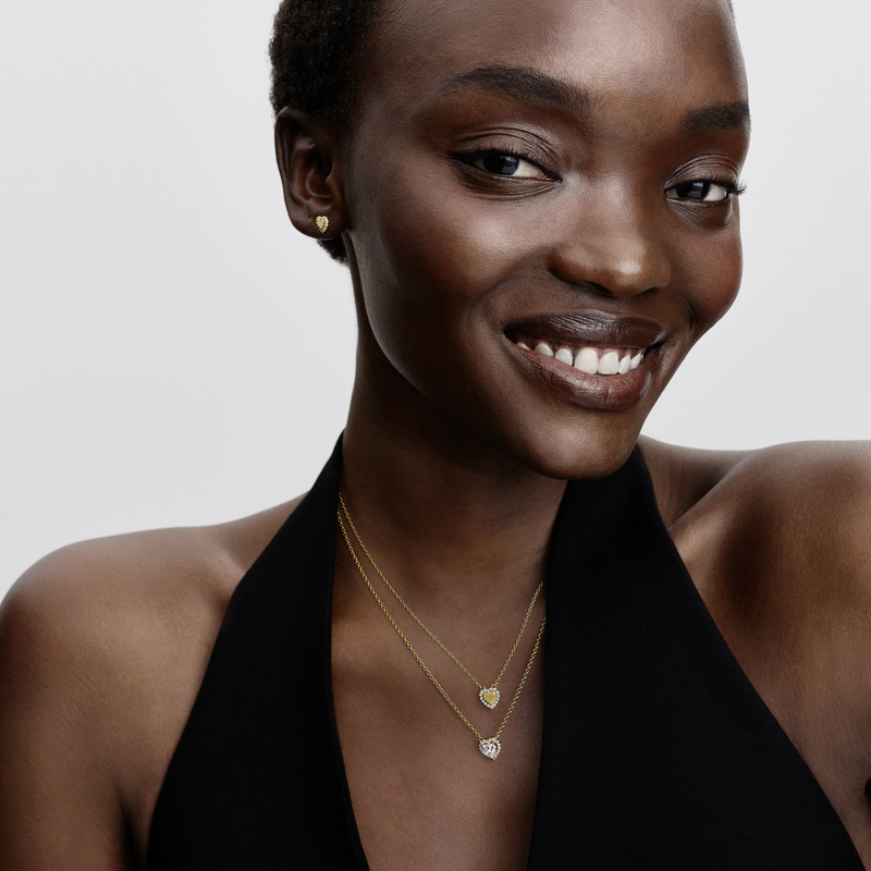 Pandora Timeless Gold Plated Sparkling Heart Halo Necklace 364364C01-45-zoom-