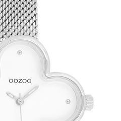 OOZOO Timepieces Silver and White Clover Women's Watch C11525