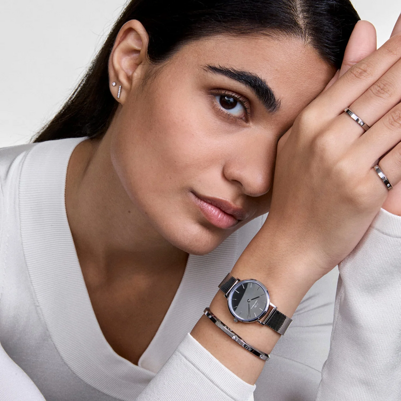 Daniel Wellington Petite&Quadro Mini Reflection Silberne Damenuhr DW00100796-zoom-