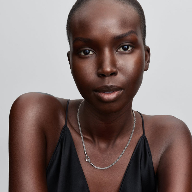 Pandora Moments Pavé Verschluss Fuchsschwanz Ketten Charm Halskette 394463C01-45-zoom-