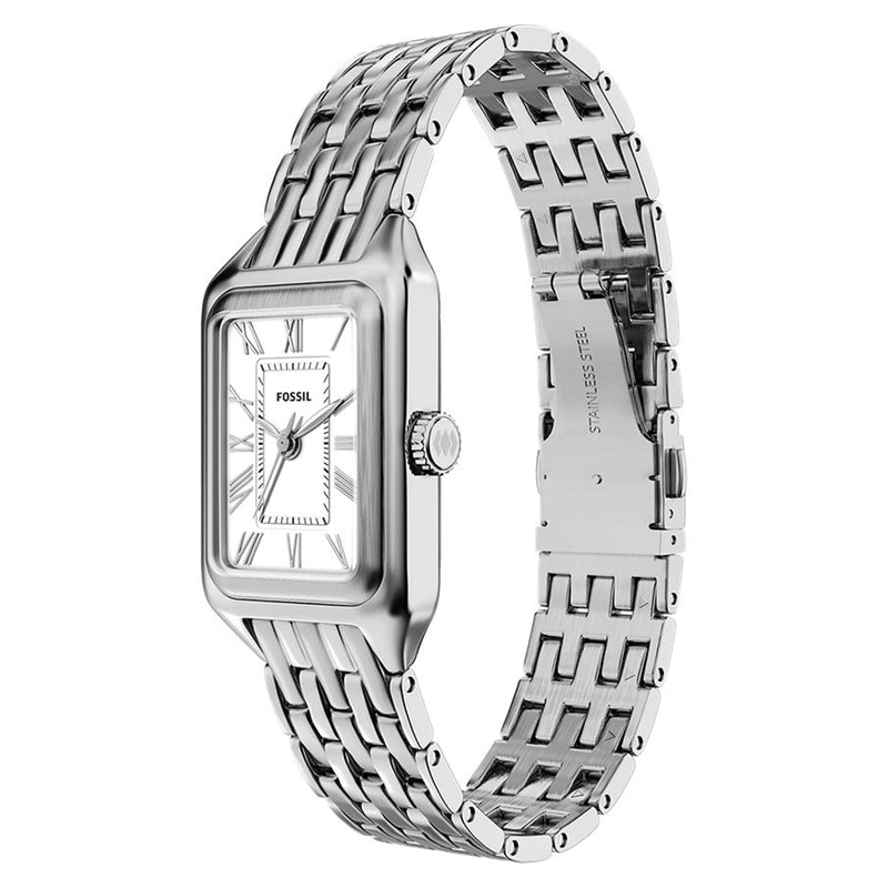 Fossil Raquel Rectangular White Dial Watch ES5469-zoom-