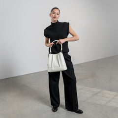 Isabel Bernard Femme Forte Macie Crème Calfskin Shoulder Bag IB25074-070