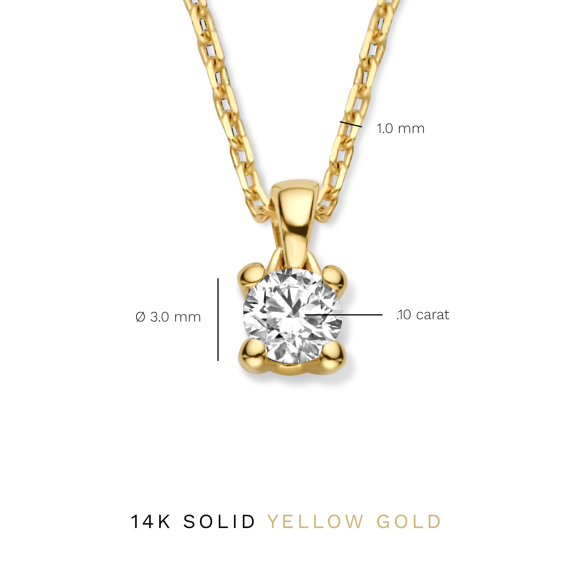 Isabel Bernard De la Paix Christine 14 Carat Golden Necklace | diamond 0.10 ct | IBD350003