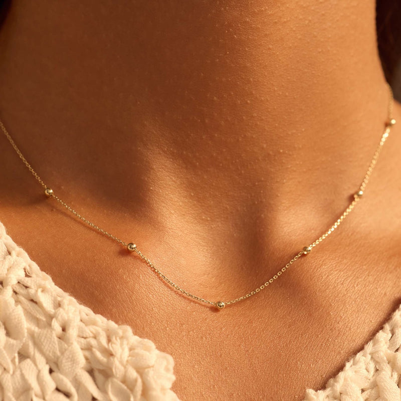 Beloro Jewels Della Spiga Dani 9 Karat Gold Necklace BO340041-zoom-