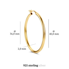 Parte di Me Bibbiena Poppi Casentino 925 sterling Silver gold plated Hoop Earrings PDM36055