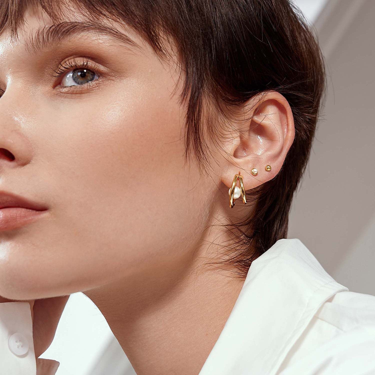 Ania Haie Chic Creator 925 Sterling Silver Hoop earrings AH-E058-07G