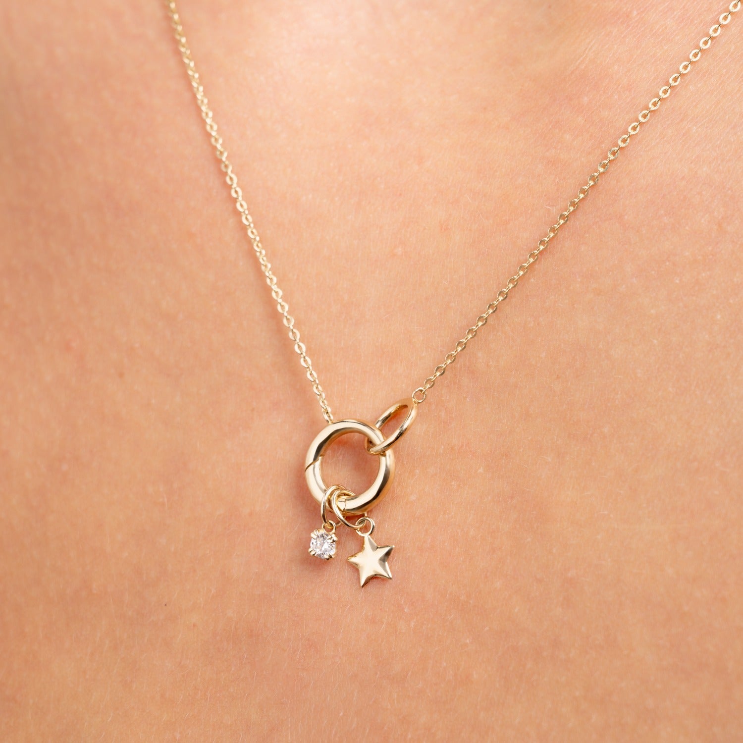 Isabel Bernard Le Marais Square Zirconia 14 karat gold charm IB350061