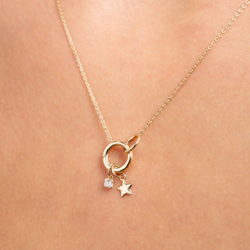 Isabel Bernard Le Marais Quadrat Zirkonia 14 Karat Gold Anhänger IB350061-zoom-