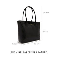 Isabel Bernard Honoré Lysanne Croco Black Calfskin Shopper IB25024