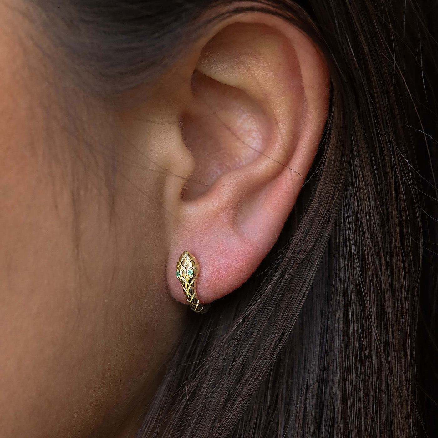 Karma 14 karat gold plated Hoop Earrings H119GP