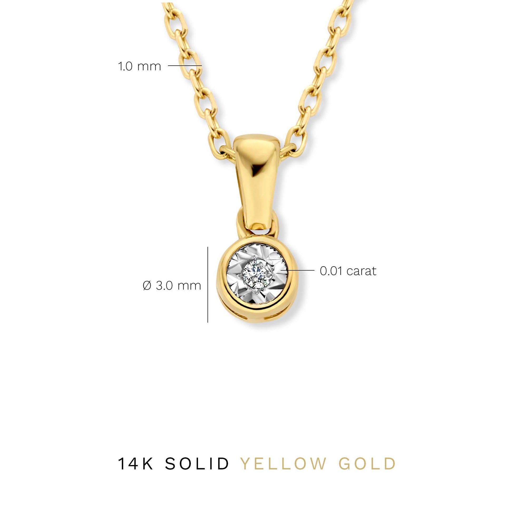 Isabel Bernard De La Paix Inaya 14 Carat Golden Necklace | diamond 0.01 ct | IBD350021