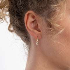 Isabel Bernard Le Marais Sophie 14 Karat Gold Hoop Earrings With Zirconia Stone IB360293