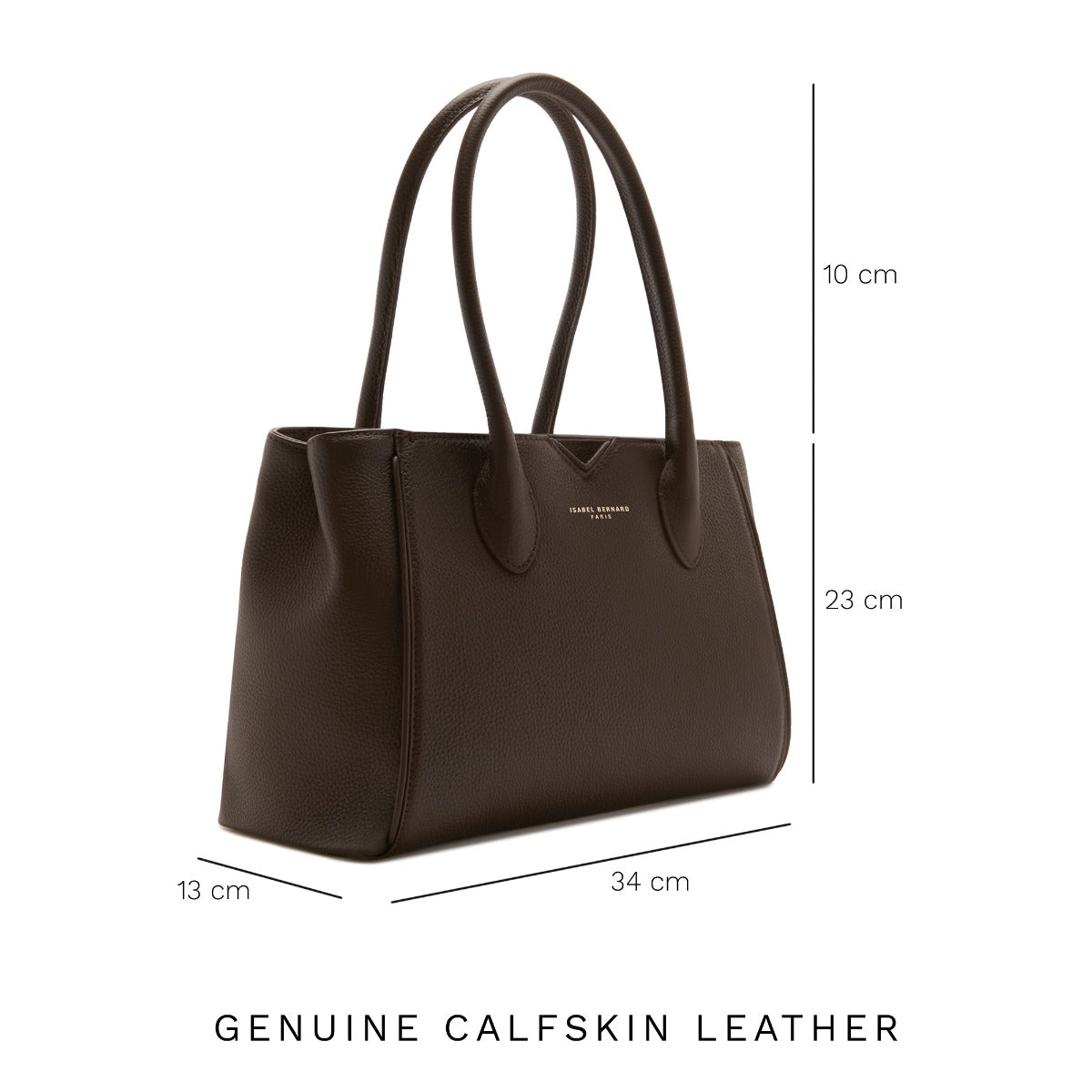 Isabel Bernard Honoré Cloe Midi brown calfskin leather handbag IB25082-031