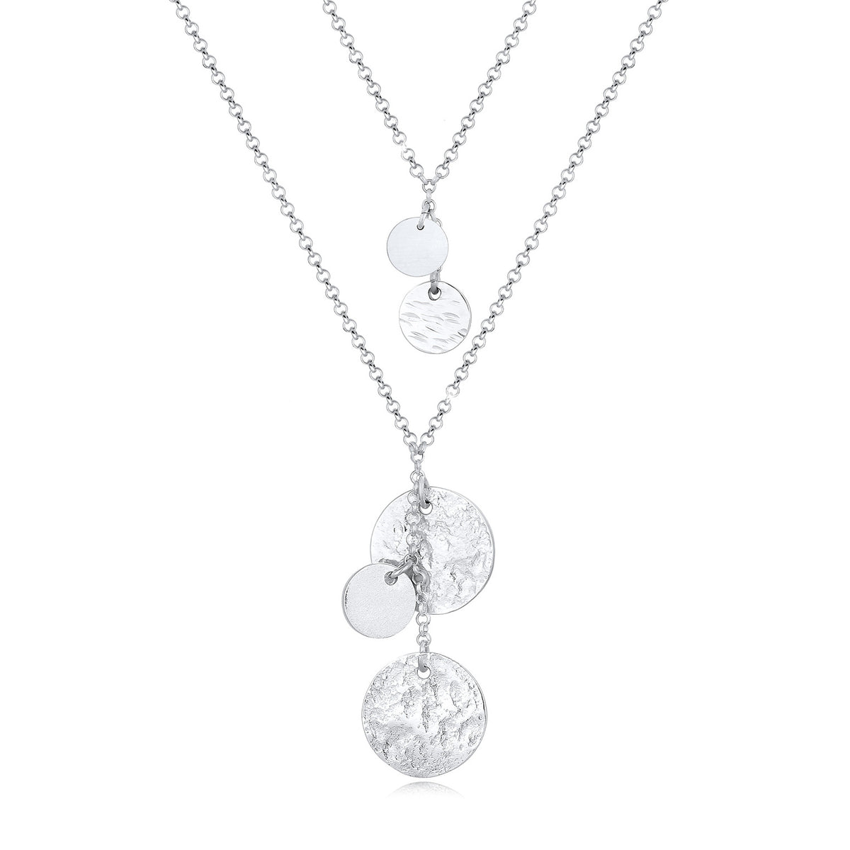 Elli 925 Sterling Silver Layered Necklace with Pendant 2004-BF-0007728-001