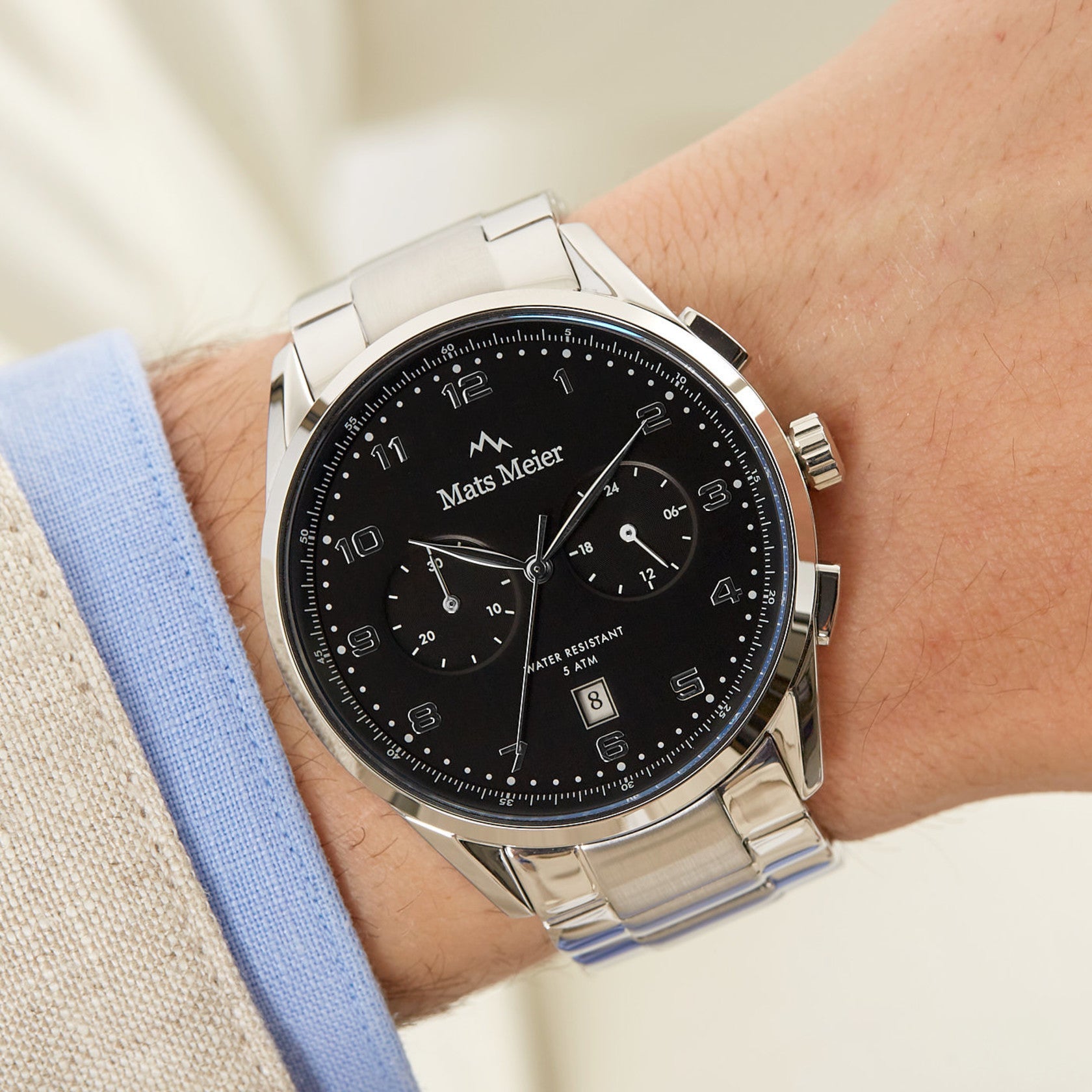 Mats Meier Mont Vélan Chrono Black/Silver Coloured Watch MM10004