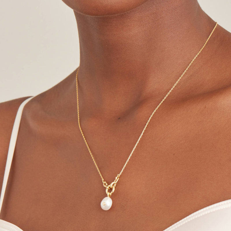 Ania Haie Pearl Power 925 Sterling Silberen Goldfarbene Kette AH-N043-03G-zoom-