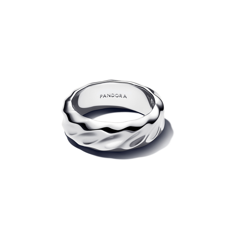 Pandora Essence 925 Sterling Silver Rippled Wide Band Ring 193886C00-54-zoom-