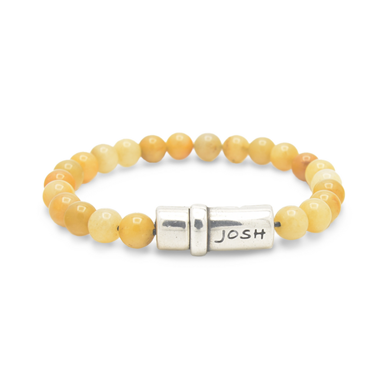 Josh Yellow Natural Stone Bracelet 09285SL/YLLW/LRG-zoom-