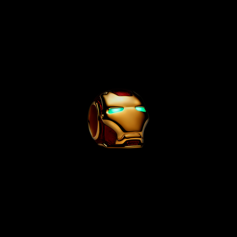 Pandora Marvel Gold Plated Iron Man Helmet Charm 764213C01-zoom-