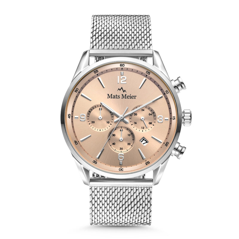 Mats Meier Grand Cornier Chronograph Men's Watch Silver Colored with Taupe MM00134-zoom-