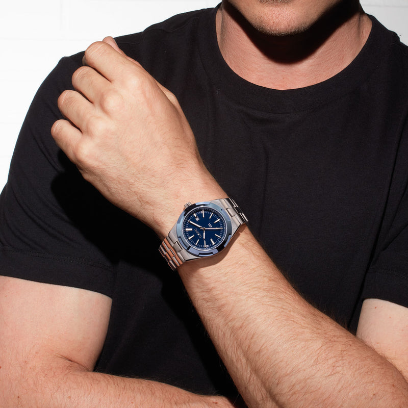 Olympic Legacy Silberne Und Blaue Herrenuhr OL75HSS005-zoom-