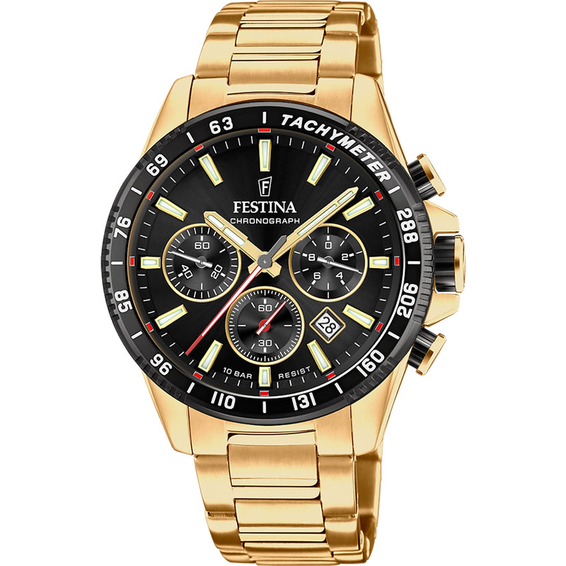 Festina Timeless Chrono herren Uhr Gold F20634/5-zoom-